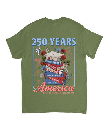 250 Years Of America Double Sided Unisex Cotton Christian T-Shirt
