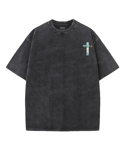 Rooted In Christ Double Sided Unisex Washed Christian T-shirt