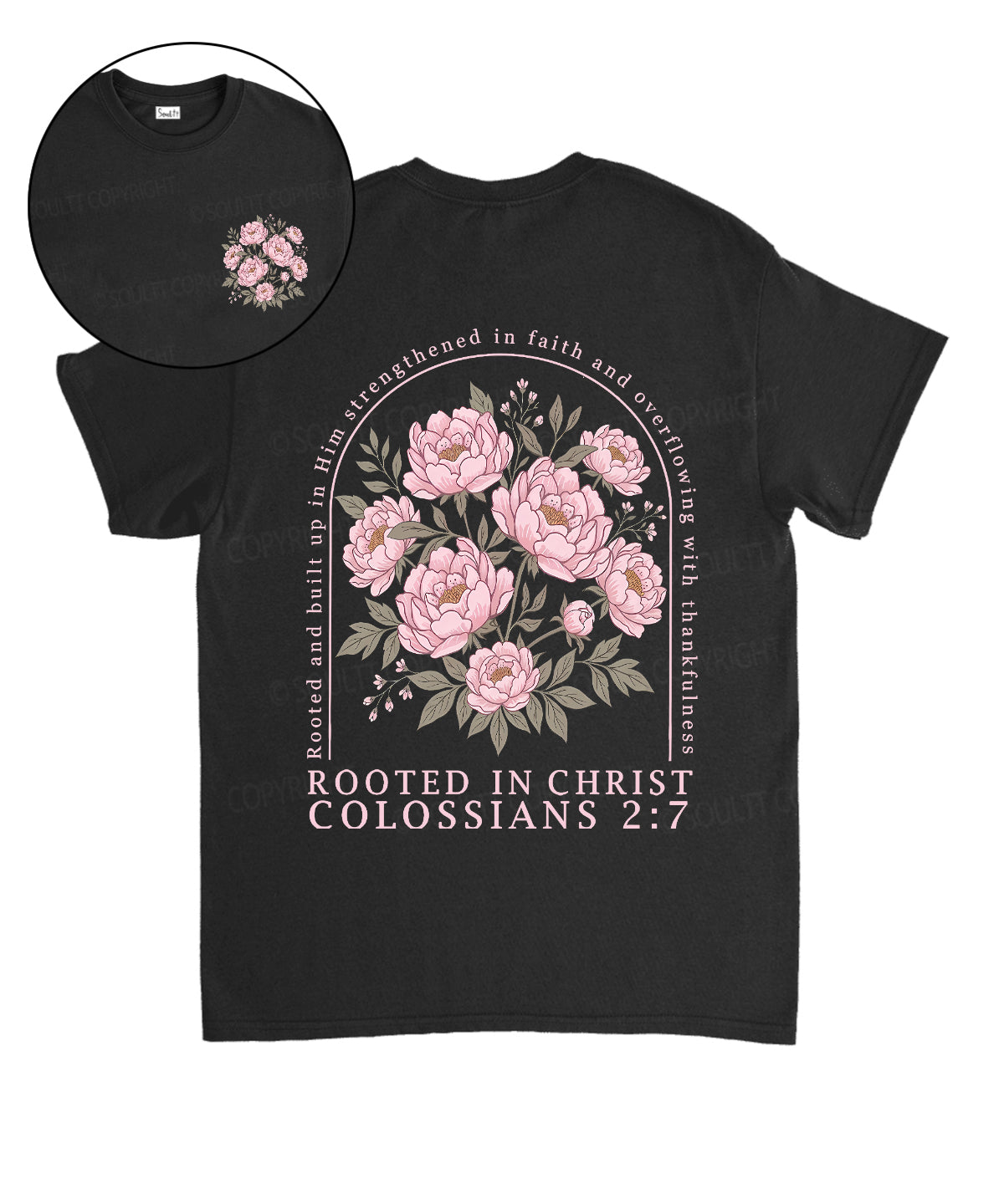 Rooted In Christ Double Sided Unisex Cotton Christian T-Shirt