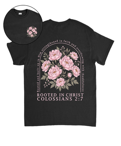 Rooted In Christ Double Sided Unisex Cotton Christian T-Shirt