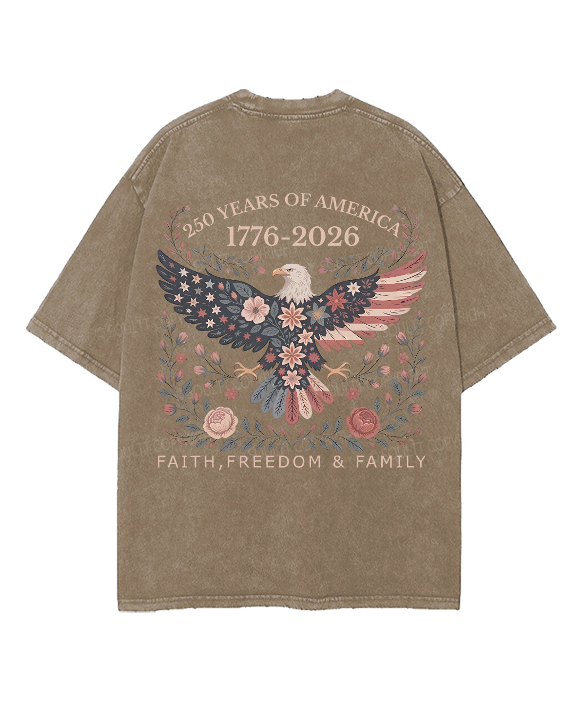 250 Years America Anniversary Double Sided Unisex Washed Christian T-shirt