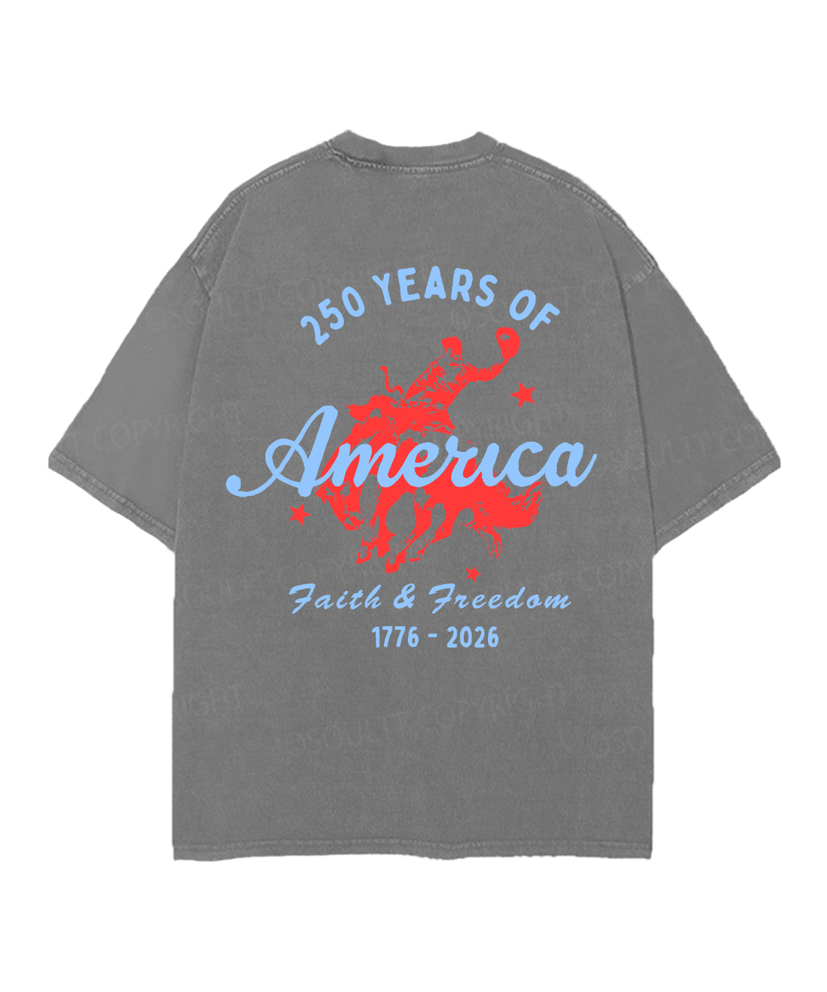 250 Years America Anniversary Double Sided Unisex Christian Washed T-Shirt & Shorts