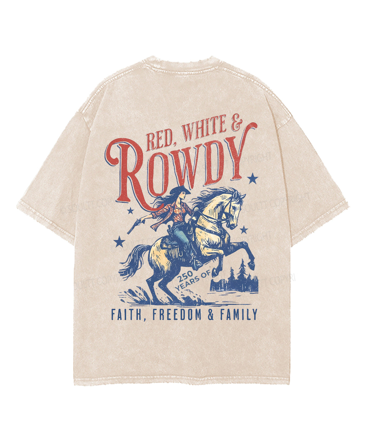 250 Years America Anniversary Double Sided Unisex Washed Christian T-shirt