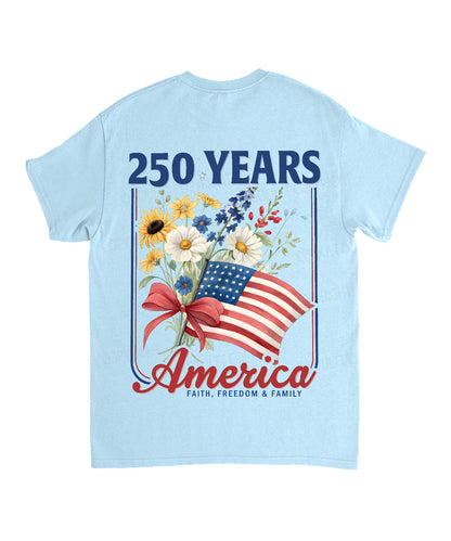 250 Years America Anniversary Double Sided Unisex Cotton Christian T-Shirt