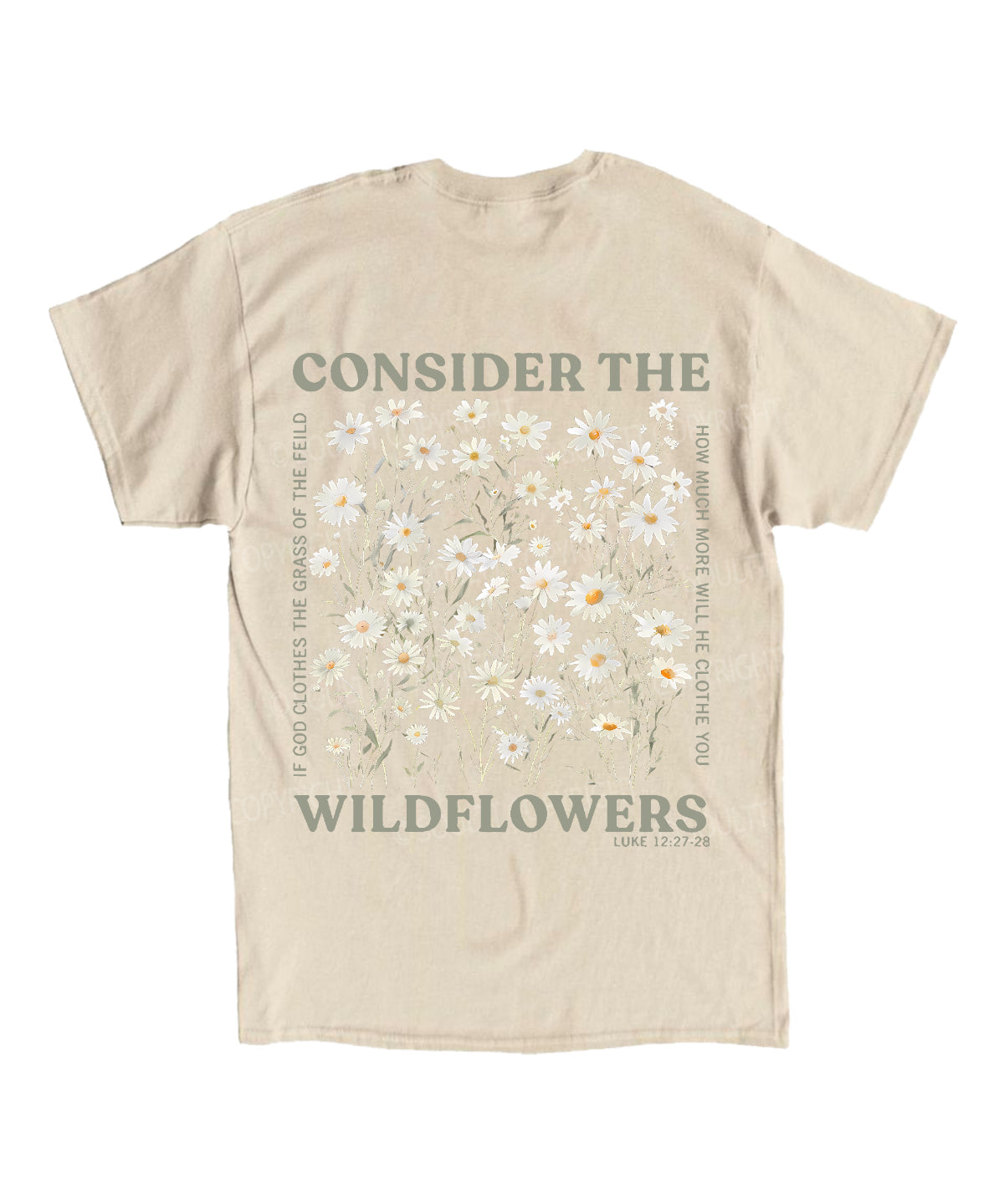 Consider The Wildflowers Double Sided Unisex Cotton Christian T-Shirt