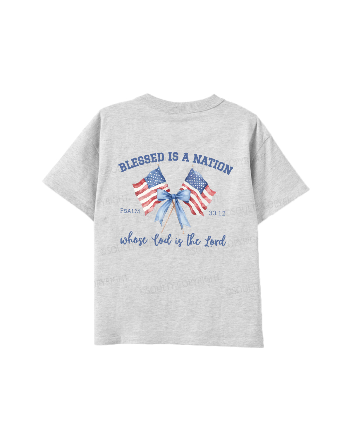 Kids Blessed Is A Nation Whose god Is The Lord Cotton Christian T-shirt