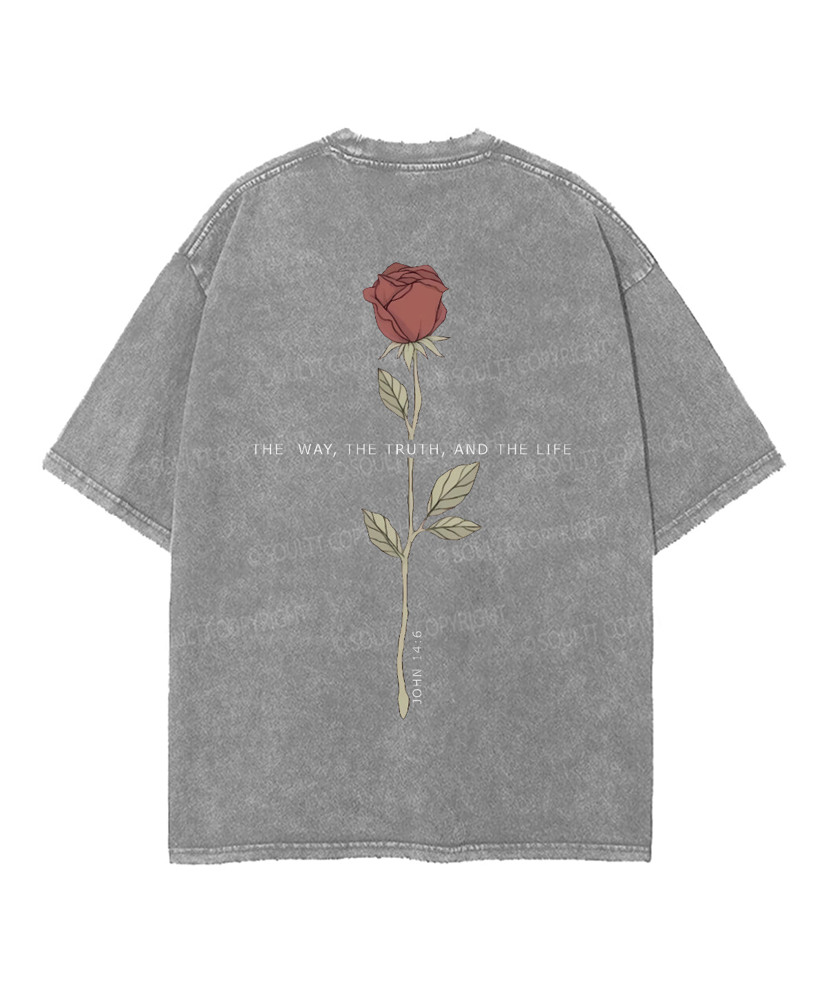 The Way , The Truth, And The Life Double Sided Unisex Washed Christian T-shirt