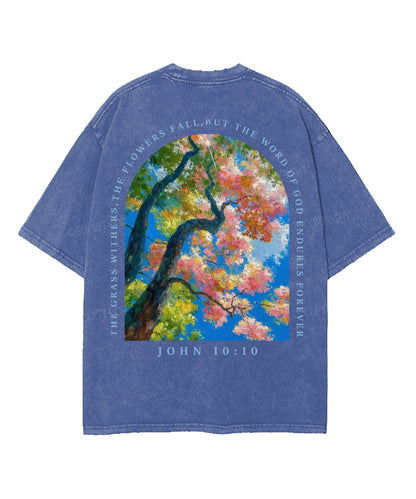 But The Word Of The Lord Endures Forever Double Sided Unisex Washed Christian T-shirt