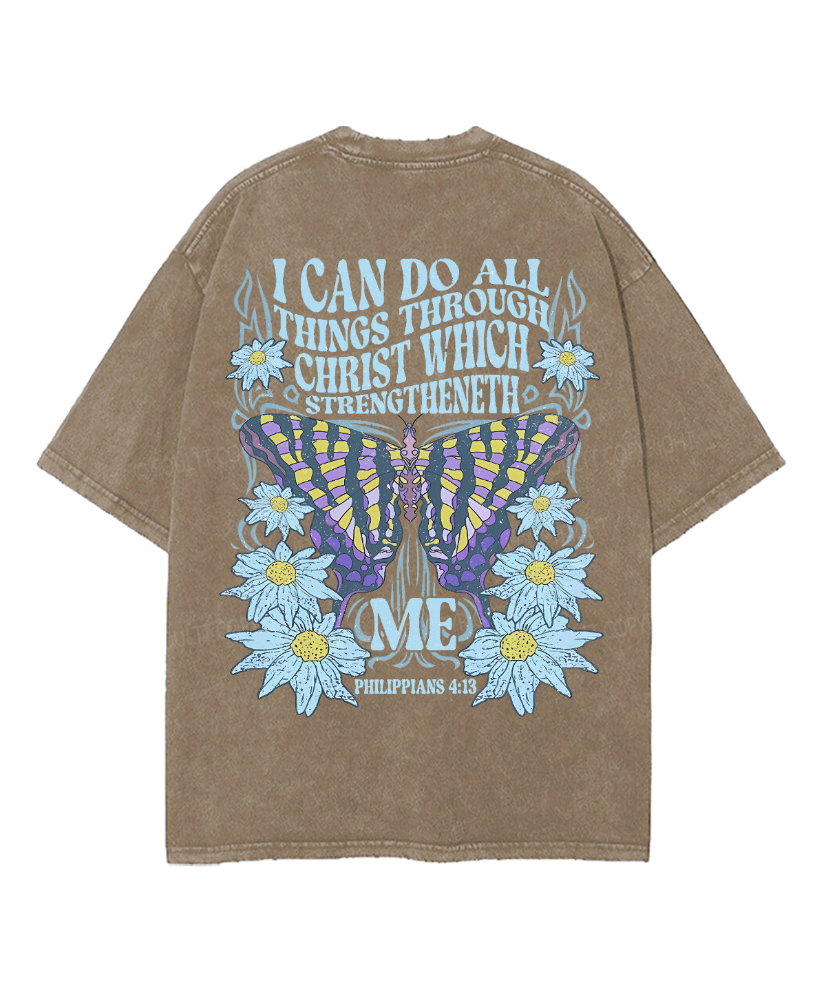 I Can Do All Things Through Christ Double Sided Unisex Washed Christian T-shirt