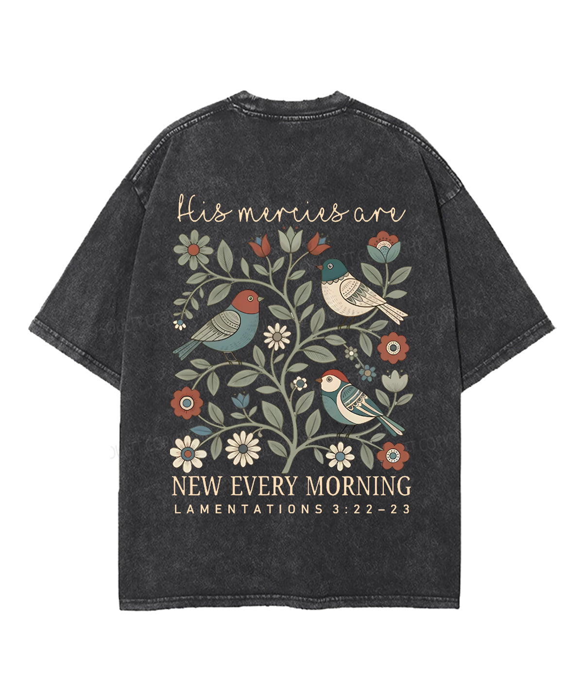 His Mercies Are New Every Morning Double SidedUnisex Washed Christian T-shirt