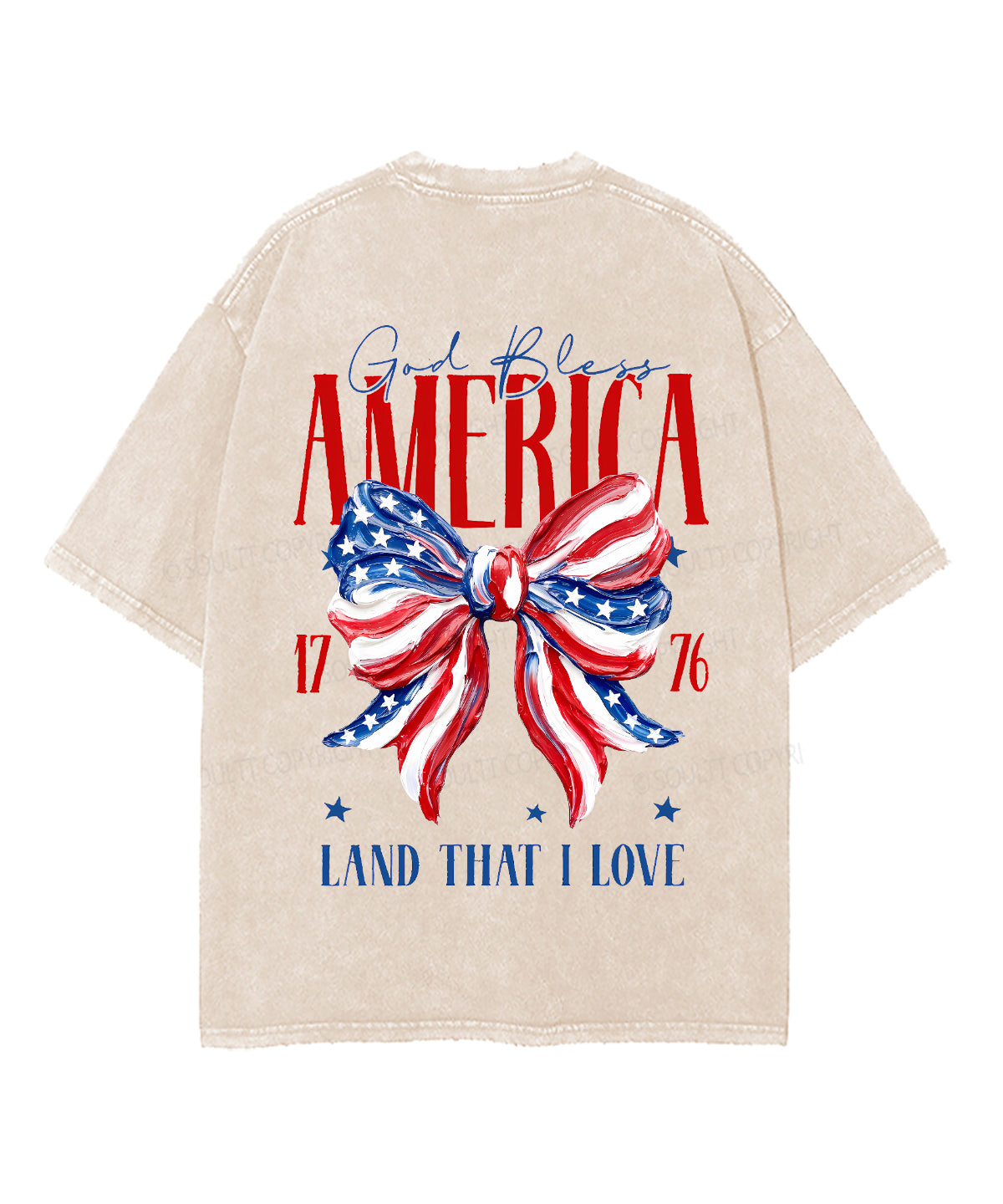 God Bless America Double Sided Unisex Washed Christian T-shirt