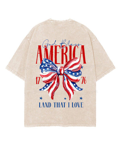 God Bless America Double Sided Unisex Washed Christian T-shirt