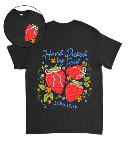 Hand Picked By God Double Sided Unisex Cotton Christian T-Shirt