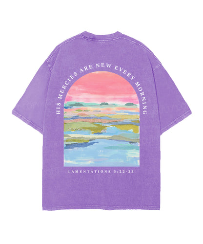His Mercies Are New Every Morning Double Sided Unisex Christian Washed T-Shirt & Shorts