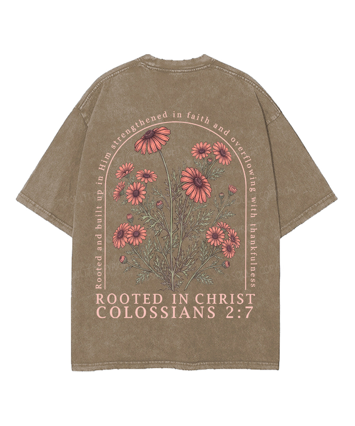 Rooted In Christ Double Sided Unisex Washed Christian T-shirt