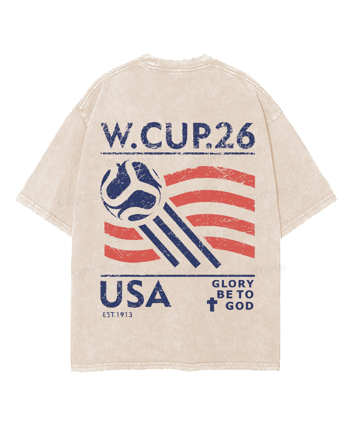 2026 World Cup Double Sided Unisex Washed Christian T-shirt