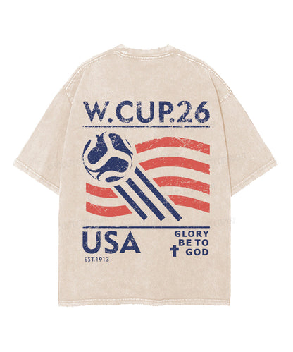 2026 World Cup Double Sided Unisex Washed Christian T-shirt