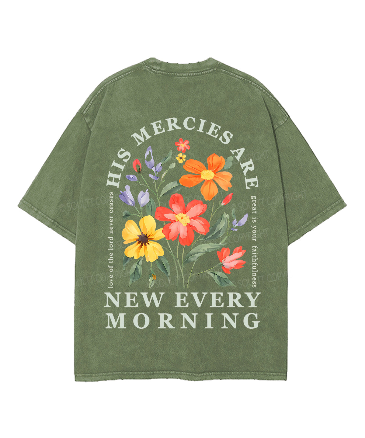 His Mercies Are New Every Morning Double Sided Unisex Washed Christian T-shirt