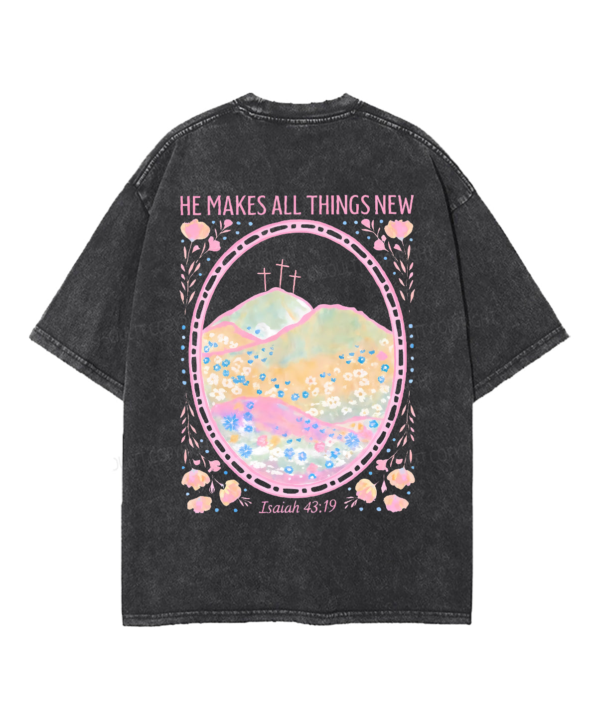 He Makes All Things New Double Sided Unisex Washed Christian T-shirt