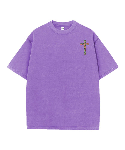 Blessed Is The Nation Whose God Is The Lord Double Sided Unisex Christian Washed T-Shirt & Shorts