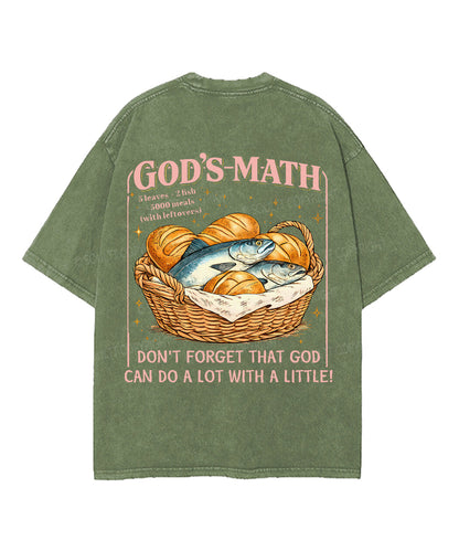 God Can Do A Lot With Little Double Sided Unisex Washed Christian T-shirt