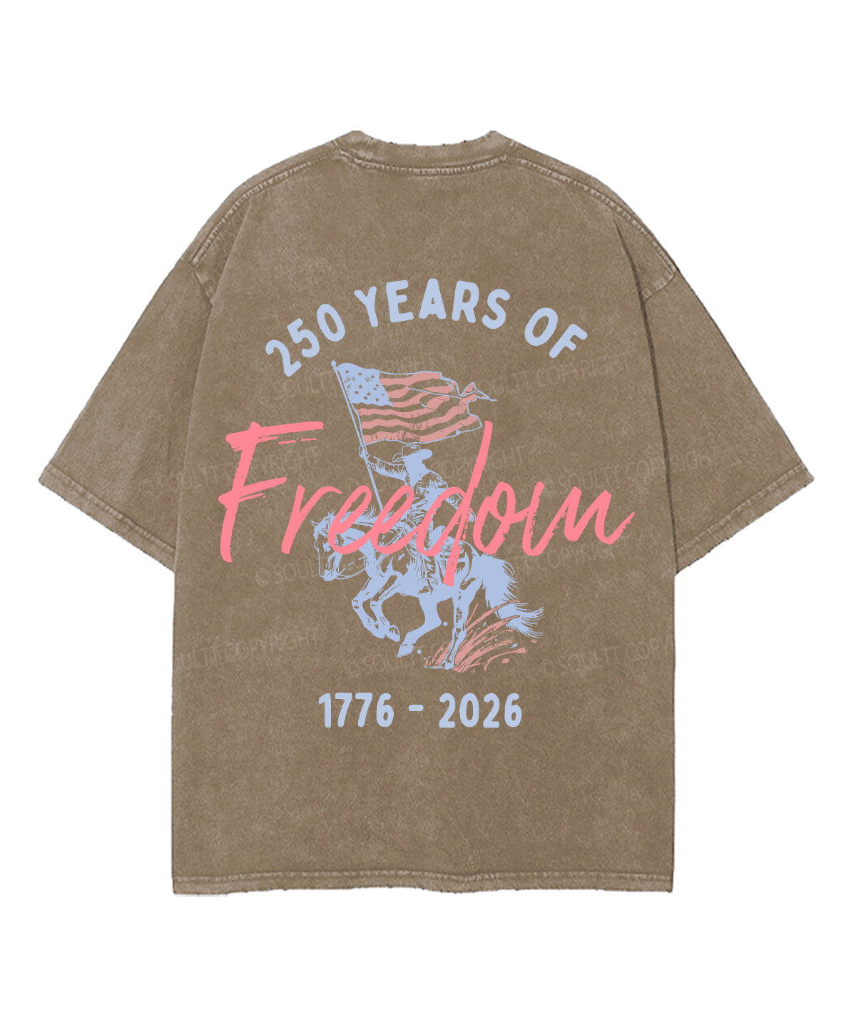 250 Years America Anniversary Double Sided Unisex Washed Christian T-shirt