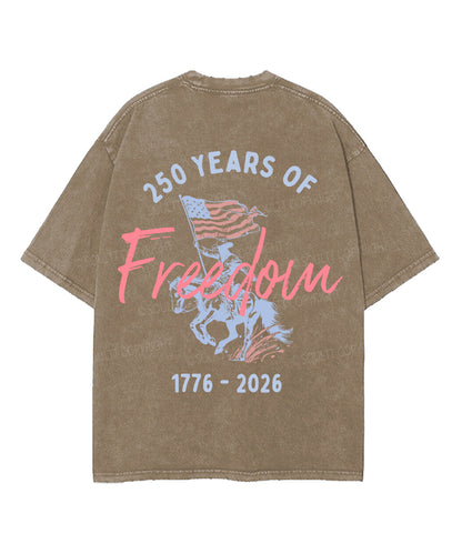 250 Years America Anniversary Double Sided Unisex Washed Christian T-shirt