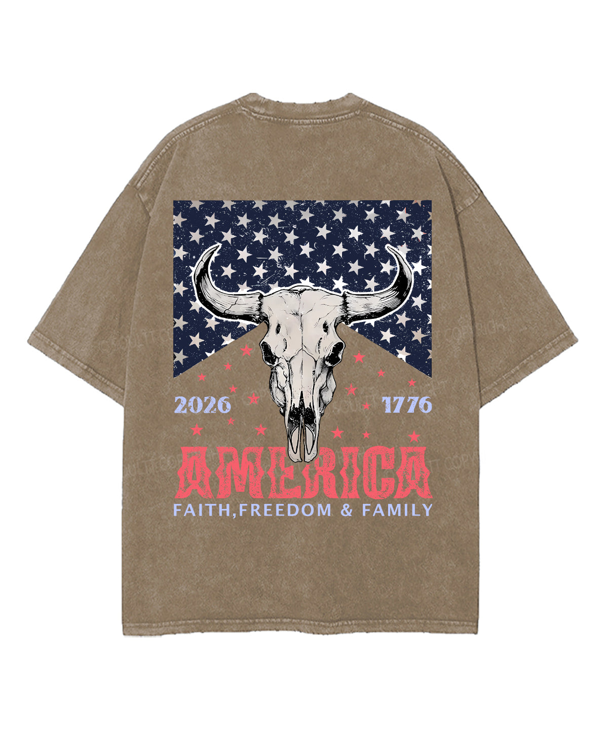 250 Years America Anniversary Double Sided Unisex Washed Christian T-shirt