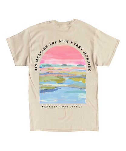 His Mercies Are New Every Morning Double Sided Unisex Cotton Christian T-Shirt