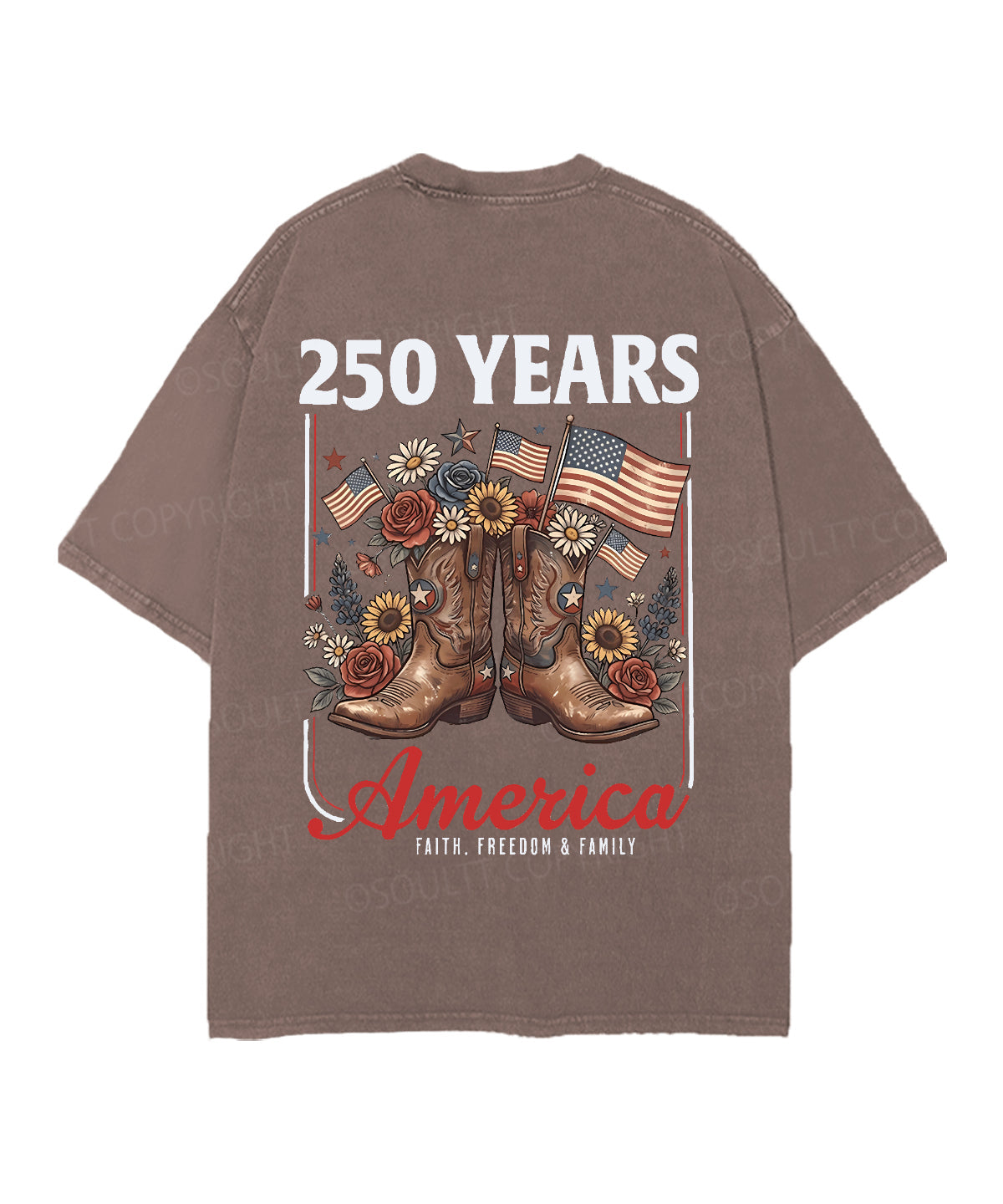 250 Years America Anniversary Double Sided Unisex Christian Washed T-Shirt & Shorts