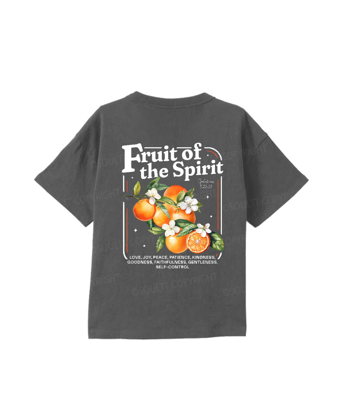 Kids Fruit Of The Spirit Double Sided Cotton Christian T-shirt