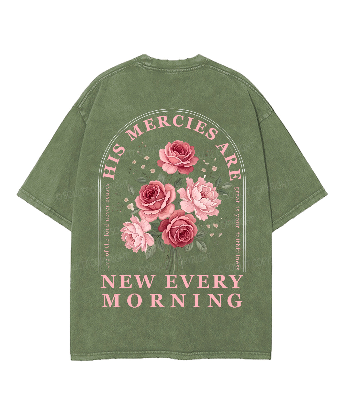 His Mercies Are New Every Morning Double Sided Unisex Washed Christian T-shirt