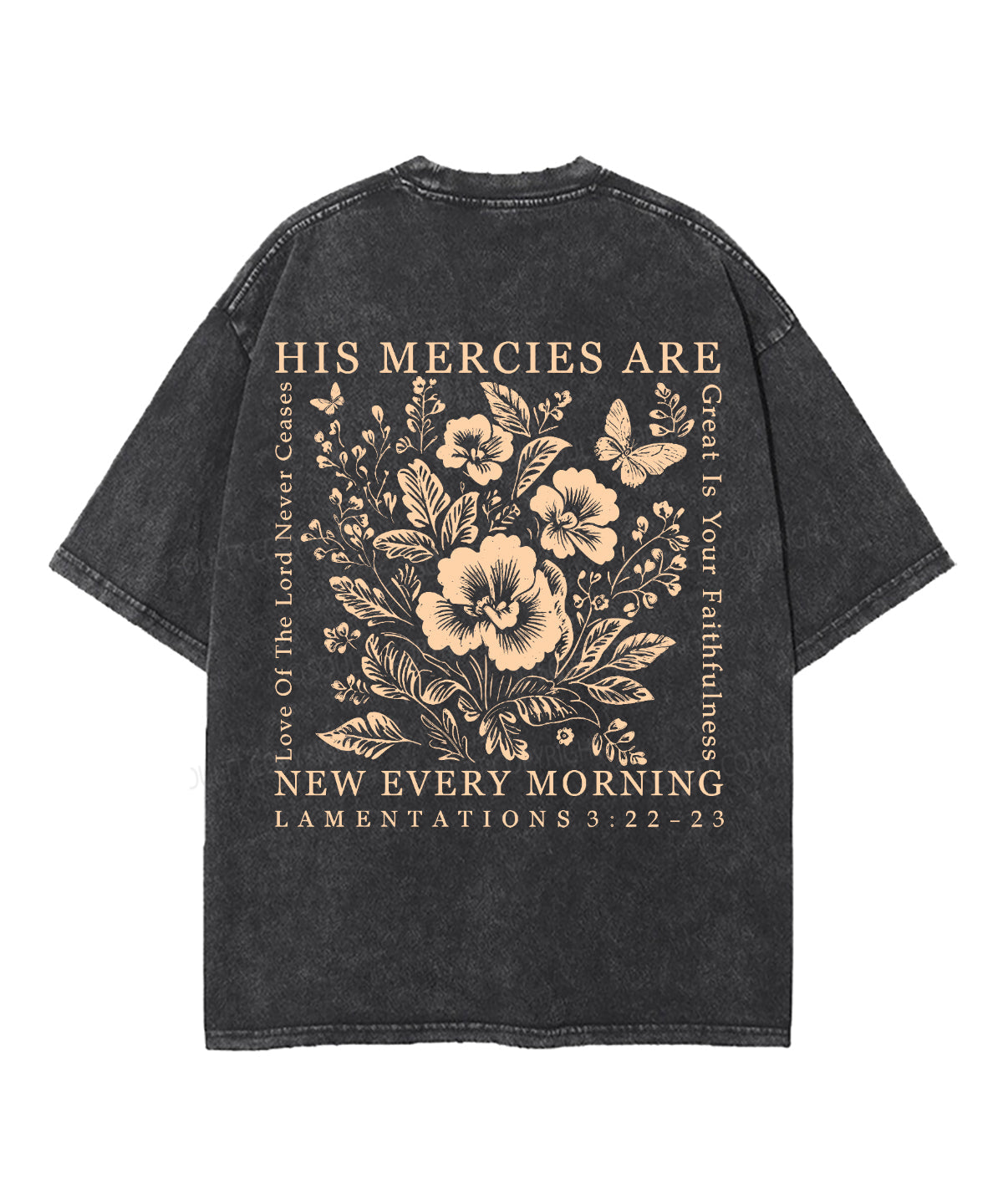 His Mercies Are New Every Morning Double Sided Unisex Washed Christian T-shirt