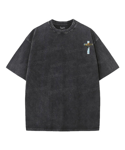 Rooted In Christ Double Sided Unisex Washed Christian T-shirt