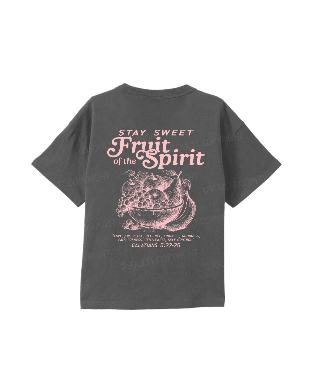 Kids Fruit Of The Spirit Double Sided Cotton Christian T-shirt