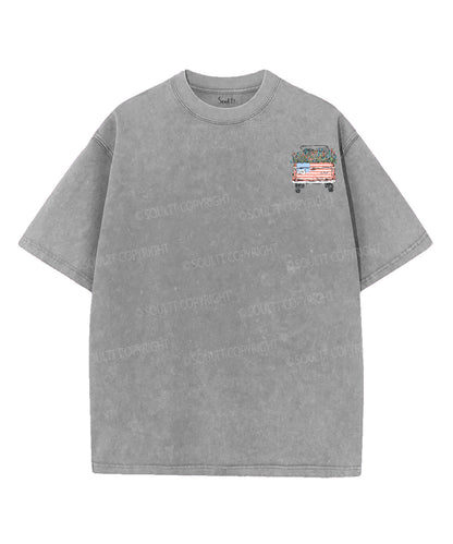 One Nation Under God Double Sided Unisex Washed Christian T-shirt