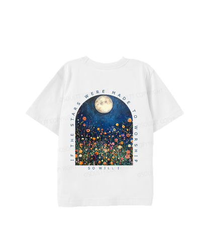 Kids If The Stars Were Made To Worship Double Sided Cotton Christian T-shirt