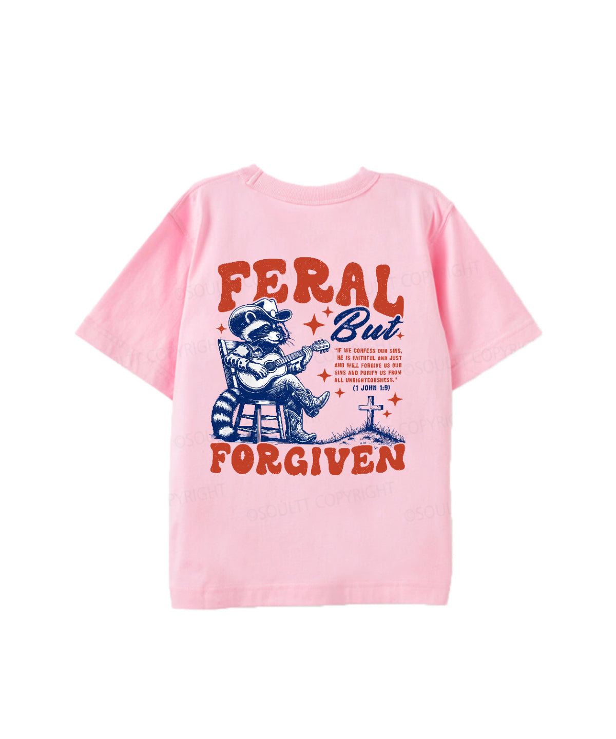 Kids Feral But Forgiven Double Sided Cotton Christian T-shirt
