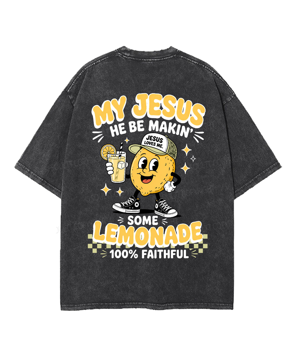 My Jesus Lemonade Double Sided Unisex Washed Christian T-shirt
