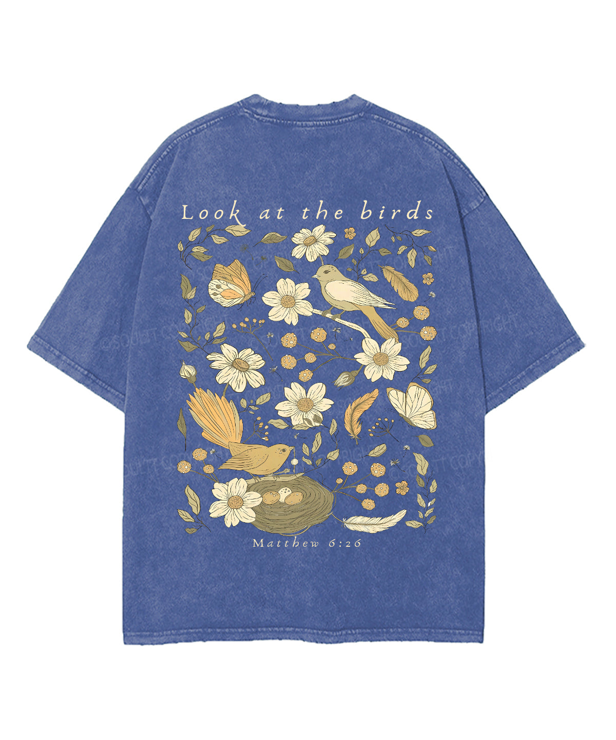 Look At The Birds Double Sided Unisex Washed Christian T-shirt