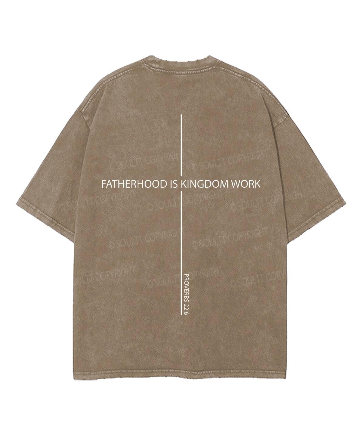 Fatherhood Is Kingdom Work Double Sided Unisex Washed Christian T-shirt