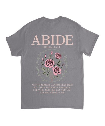 Abide Double Sided Unisex Cotton Christian T-Shirt