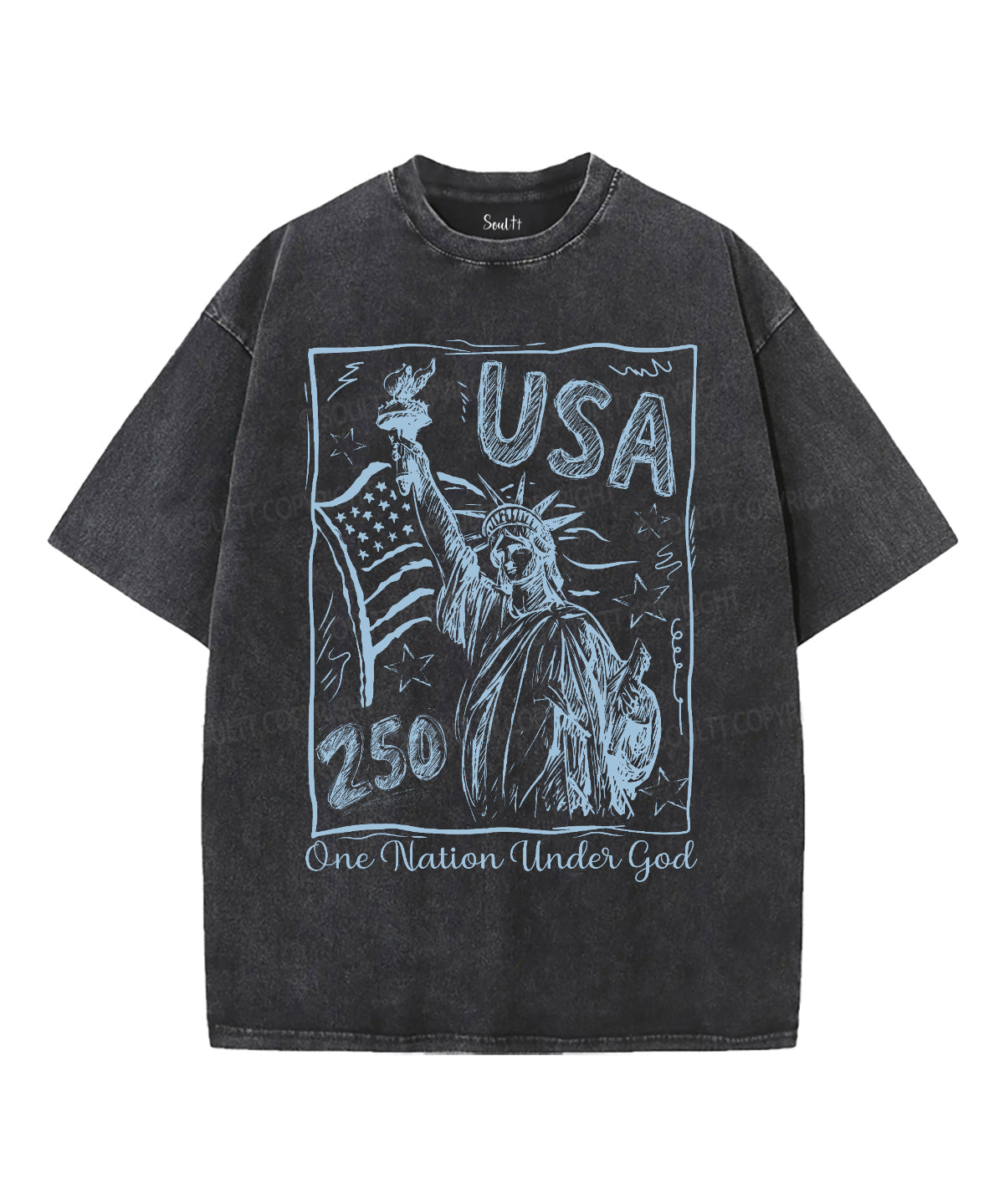 One Nation Under God Unisex Washed Christian T-shirt
