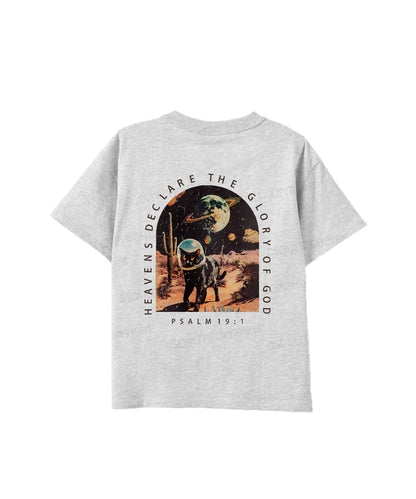 Kids Heavens Declare The Glory Of God Double Sided Cotton Christian T-shirt