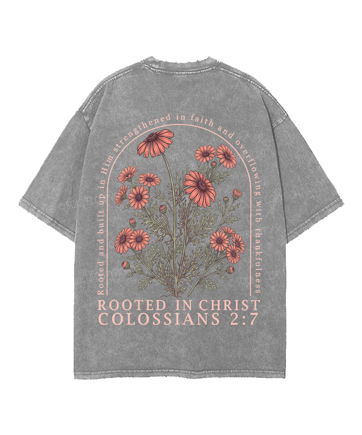 Rooted In Christ Double Sided Unisex Washed Christian T-shirt