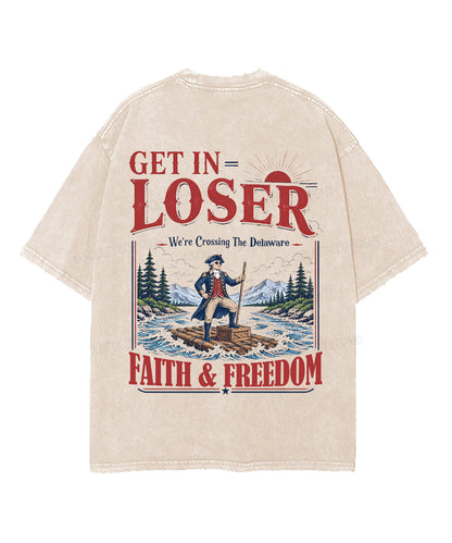 Faith & Freedom Double Sided Unisex Washed Christian T-shirt