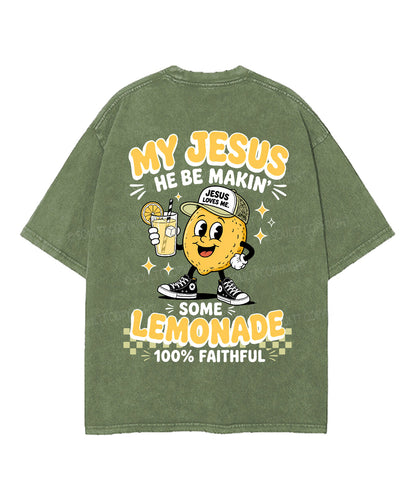 My Jesus Lemonade Double Sided Unisex Washed Christian T-shirt