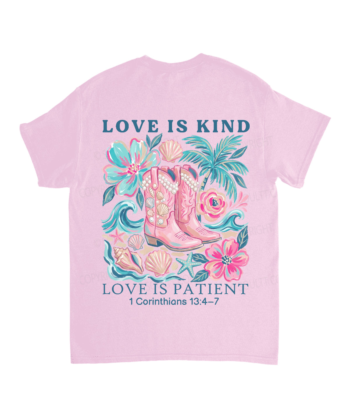 Love Is Kind Double Sided Unisex Cotton Christian T-Shirt