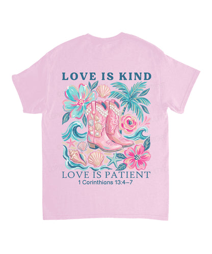Love Is Kind Double Sided Unisex Cotton Christian T-Shirt