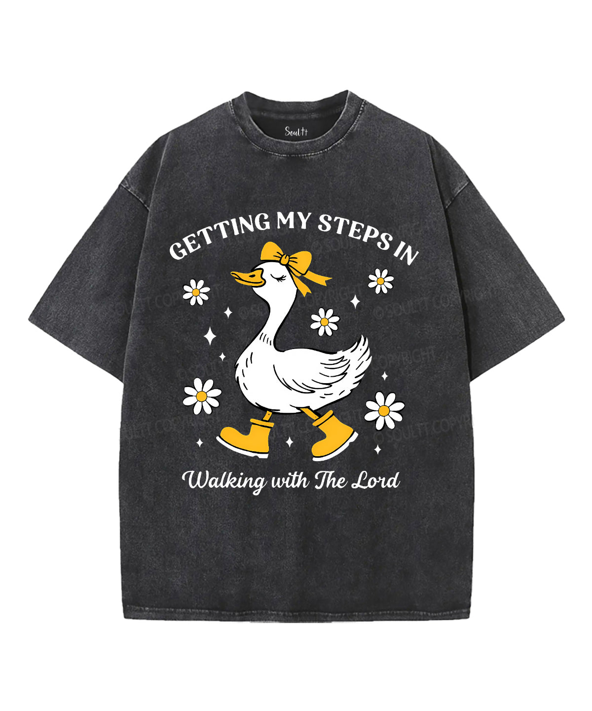 Walking With The Lord Unisex Washed Christian T-shirt